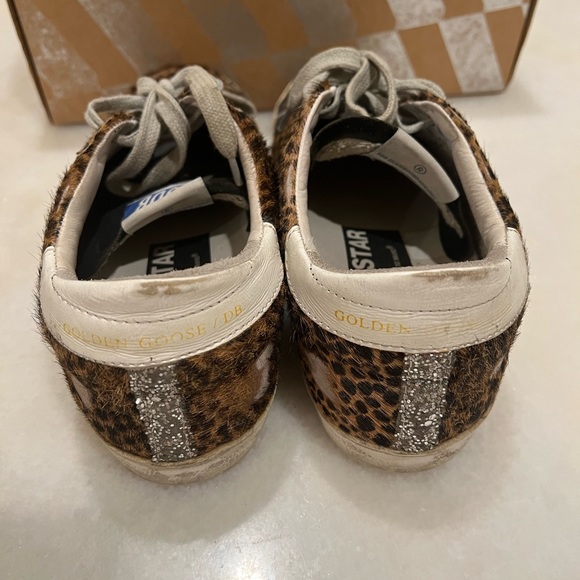 Golden Goose Superstar Glittered Leopard Sneakers Size 37 - Picture 3 of 7